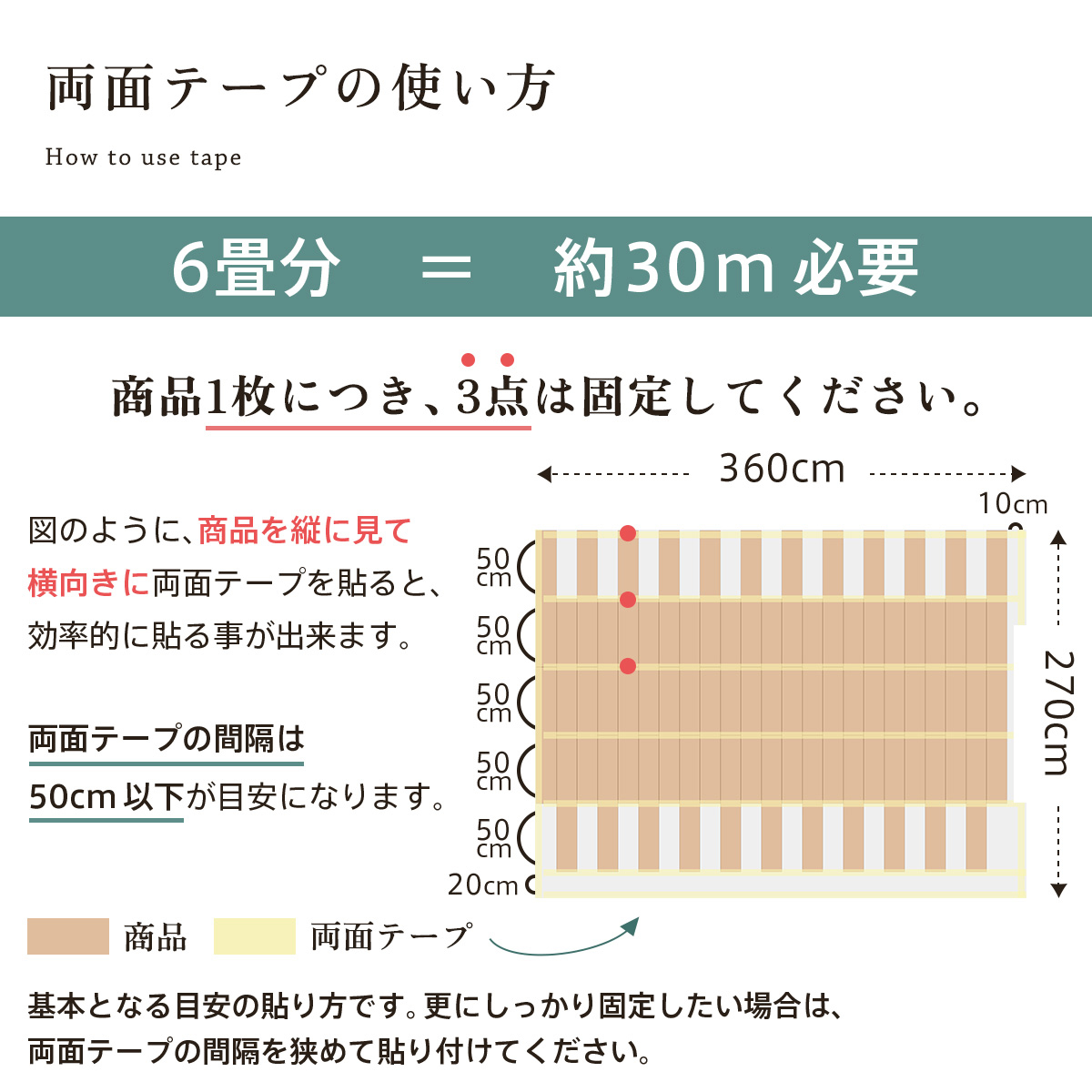 フロアタイル 両面テープ 貼り方