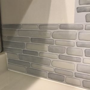 モザイクタイルシール　貼る工程　